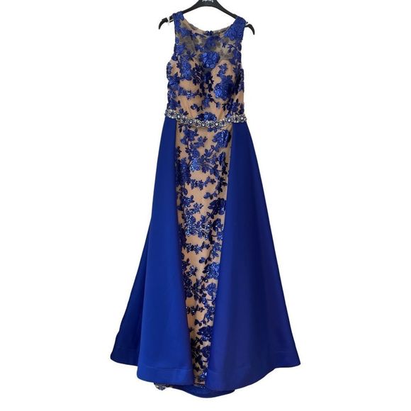 Terani Couture royal blue prom dress / evening  gown 12 - Picture 3 of 13